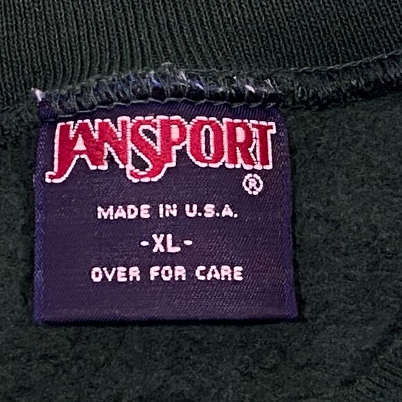 Vintage Wake Forest University Mom Sweatshirt Size XL Jansport Green Made USA - Picture 5 of 7